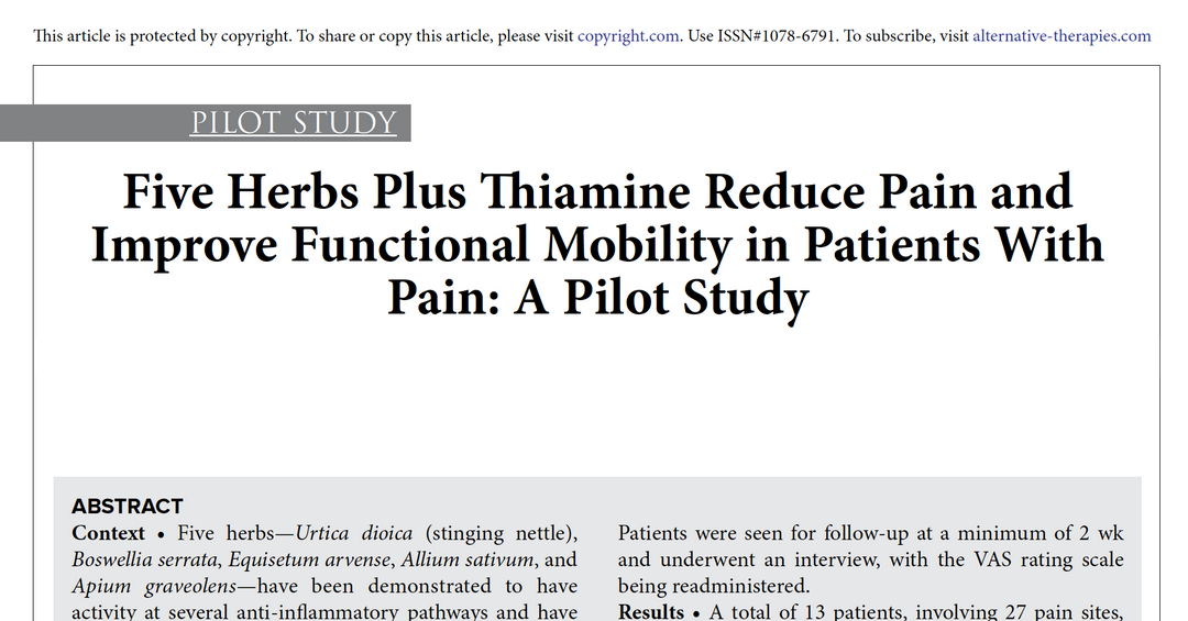Pain Study Proves Efficacy